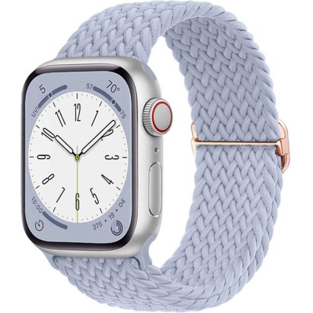 NEW Light Blue Adjustable Braided Solo Loop For Apple Watch